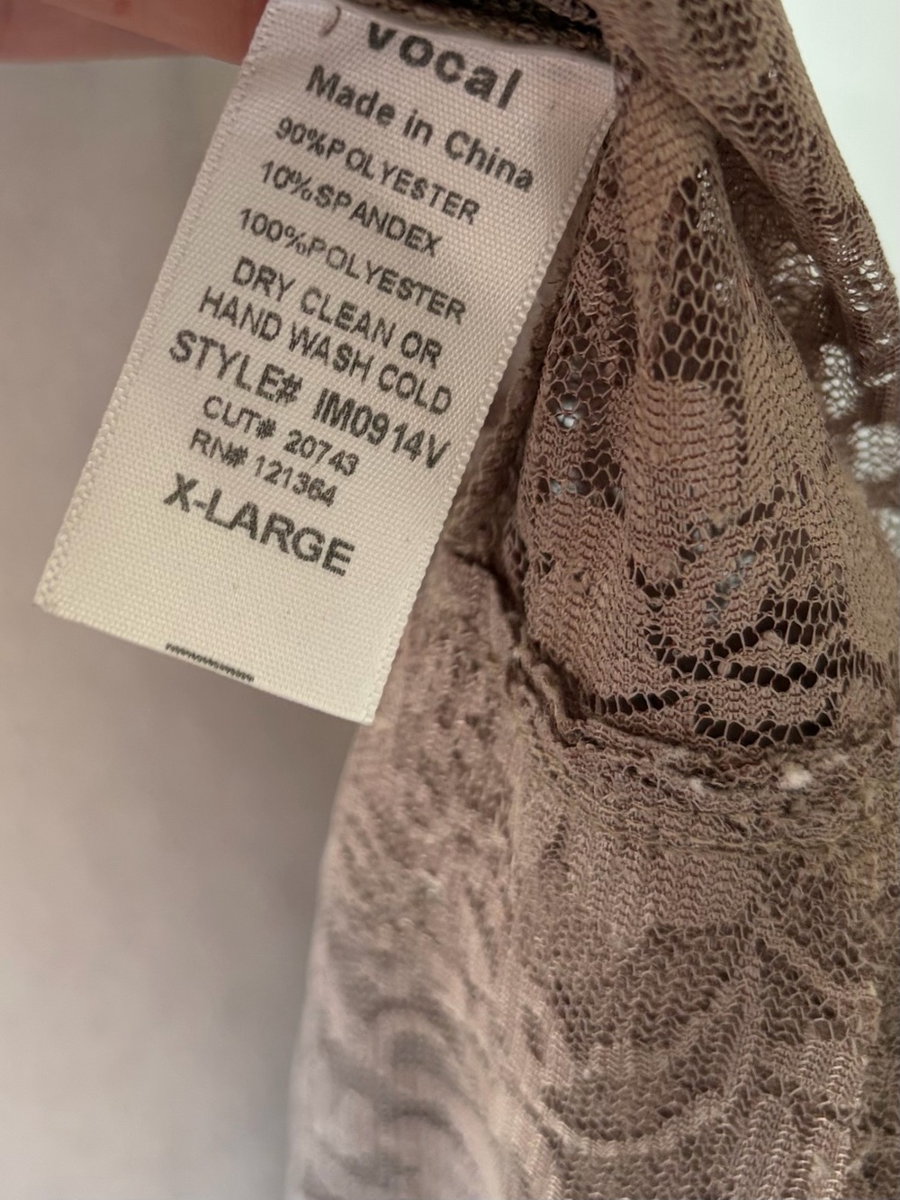 Voice of California Taupe Ombre Lace Open Front Duster Vest XL Boho - Picture 7 of 7